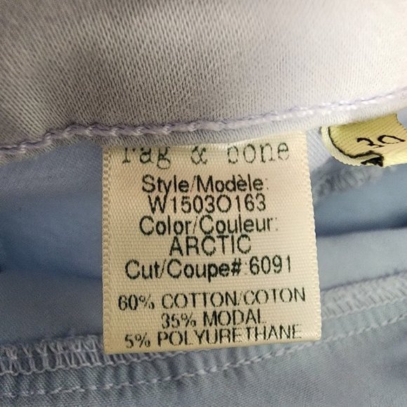 RAG & Bone Light Blue Cotton Legging Pants Size 30 - Picture 8 of 9
